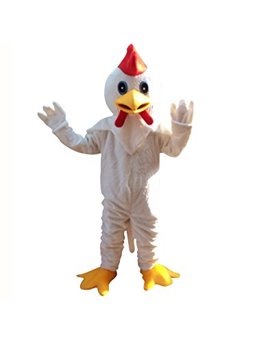 Sinoocean Chicken Chook Cock Rooster Mascot Costume Cosplay Fancy Dress Outfit Suit White Sinoocean Chicken Chook Cock Rooster Mascot Costume Cosplay Fancy Dress Outfit Suit White