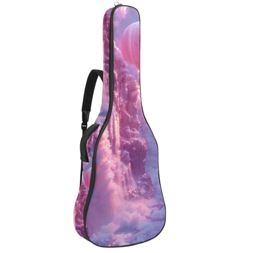 Housse de protection pour guitare rose à montgolfière pour cours et voyages