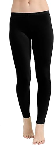 COSHAL® Womens Leggings with Pockets Women's Cotton Rich Full Length High Waisted Leggings for Gym Stretchy Workout Running Fitness Yoga Pants Leggings Size 26 Black - Image 4