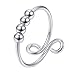 Uposao Anxiety Ring mit Kugeln, Fidget Anxiety Ring Beads Spinner Fidget Ring Geometric Beaded Round Bead Women Ring Zappeln Friedensringe Einstellbarer Drehbarer Anxiety Ring sensorische Fingerring
