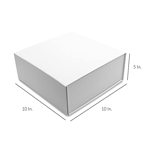 Large Gift Box - 15 Pack White Collapsible Boxes With Magnetic Lid Closure In Bulk, Luxury Cardboard Packaging For Boutiques, Small Business, Apparel, Retail, Bridesmaid, Parties, Presentations, Bulk - 10X10X5 #TOP1