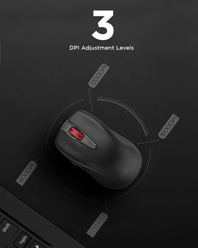 Image of Lenovo USB-C Rechargeable Silent Mouse (WL500) - Silent Buttons, USB-C Rechargeable, Ambidextrous Grip, Adjustable DPI - Plug-and-Play 2.4G Receiver Computer Mouse (Black)