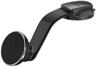 Magnetic Car Phone Mount, 360-Degree Rotation, Multi-Angle Foldable Dashboard Holder with Strong Suction Base, Black