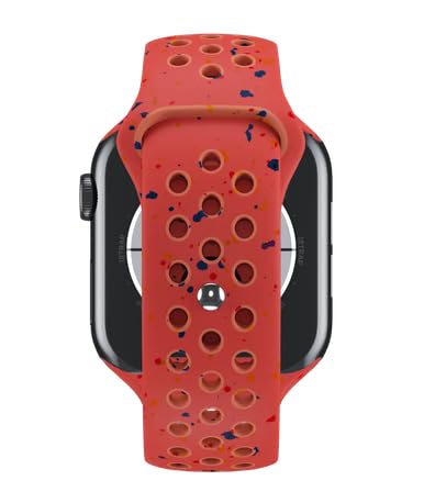 Image of TechMount Silicone Luxury Dotted Sports Watch Band Strap Compatible with Apple Watch Straps 42mm 44mm 45mm 46mm 49mm iWatch Ultra & SE & Series 8 /7 /6 /5 /4 /3 /2 /1 Breathable Replacement Strap