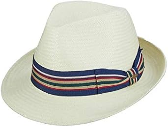 Scala Men's Toyo Fedora with Stripe Ribbon