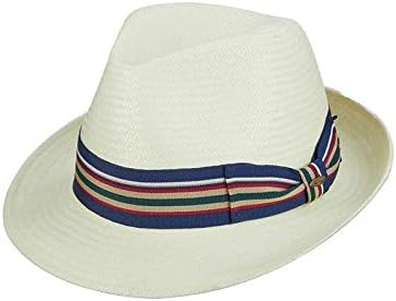 Scala Men's Toyo Fedora with Stripe Ribbon