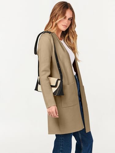 Image of ANRABESS Cardigan Sweater for Women Casual 2026 Fall Fashion Coat Long Sleeve Open Front Knit Coatigan Outwear
