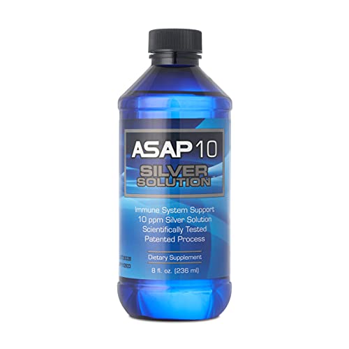 American Biotech Labs - ASAP 10 Silver Solution - Immune System Support, 10 ppm Silver Solution Dietary Supplement - 8 fl. oz.