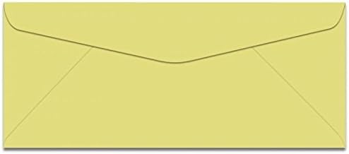 CANARY YELLOW No 10 (4-1/8-x-9-1/2) 24T Vellum (offset) Envelopes 500-PK - Econo #10 Envelopes holds letter paper folded 3-way - Colorful Professional and DIY Business Envelopes
