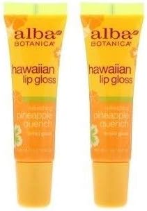Hawaiian Lip Gloss Pineapple Quench (Pack of 2) With Sunflower Seed Oil, Shea Butter, Silica, Pineapple and Peach, 0.42 oz. Each