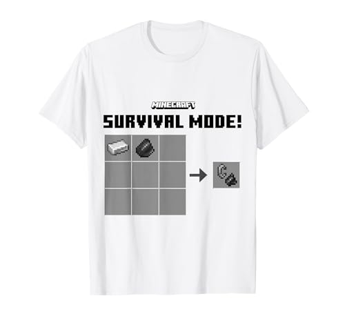 Minecraft Survival Crafting Flint and Steel Grid T-Shirt