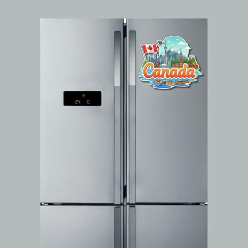 Image of Premium Laser Cut MDF Fridge Magnet for Home Decor, Vibrant Layered Travel Artwork Souvenir Gift with Strong Magnetic Hold, Refrigerator Decoration for Kitchen & Office - Canada