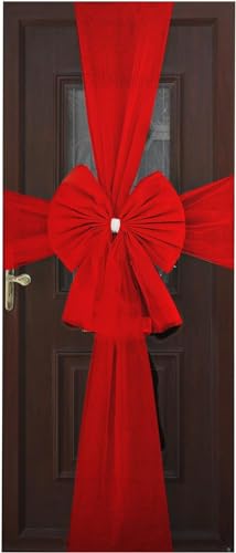 Schöne große Weihnachtsschleife für Tür und Fenster – Weihnachten Baby Shower Hochzeit Feier – festliche Jahreszeit (rot)