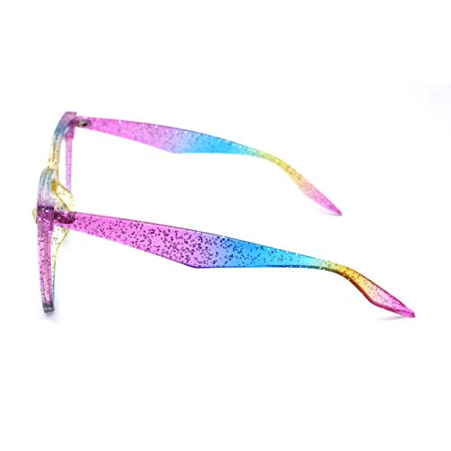 Womens Cat Eye Horn Rim Glitter Tie Dye Blue Light Blocking Computer Glasses3