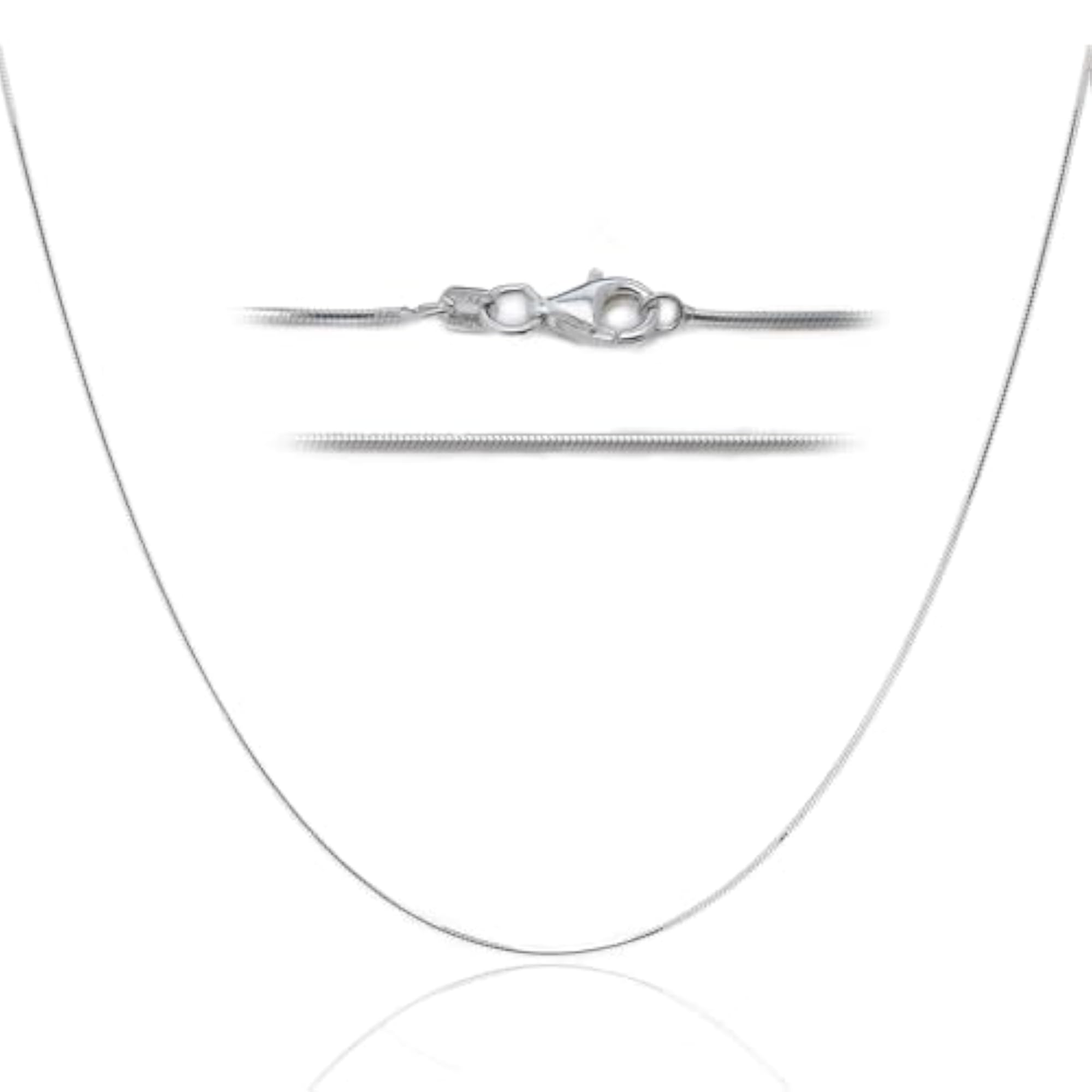 Women's 925 Italian Snake Chain Necklace, Adjustable