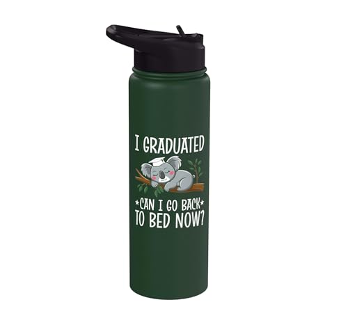I Graduated Can I Go Back To Bed Now Koala Bear Graduation Stainless Steel Insulated Water Bottle