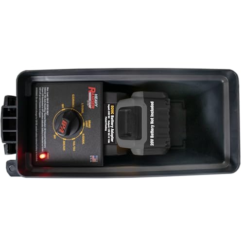 Image of Innovative Products of America Heavy Ranger MUTT Portable Trailer Light Tester for 7-Way Round Pin (SAE J560) Commercial Tractor Trailers (Compatible with DeWalt 20V Batteries)