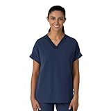 Wink Nova Women's Drop Shoulder Boxy Scrub Top - Navy, S