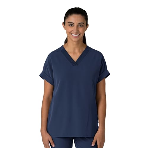Wink Nova Women's Drop Shoulder Boxy Scrub Top - Navy, S