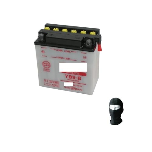 DESCRIZIONE E CARATTERISTICHE PRODOTTO: - BATTERIA YB9-B 12V/9AH - Nel titolo indichiamo il modello specifico per la tua moto o per il tuo scooter gia' pronta all'uso - OMAGGIO PASSAMONTAGNA SOTTOCASCO - GIA' PRONTA ALL'USO PER MONTARLA