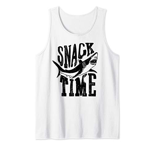 Shark Snack Time Eat Great White Week Funny Tank Top