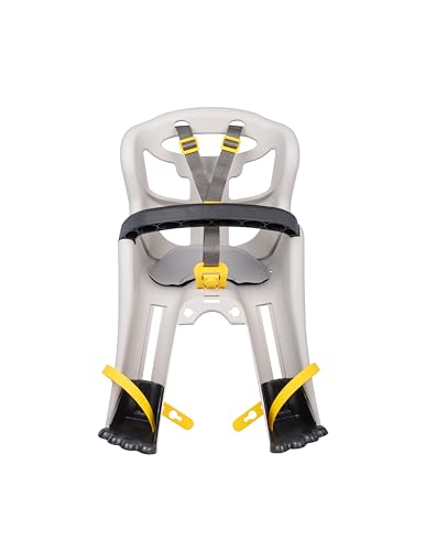 Bellelli | Tatoo Plus - Seggiolino Anteriore per Bicicletta - per Bambini Fino a 15 kg, da 9 Mesi a 3 Anni - Si Fissa al Manubrio - Colore Silk Grey