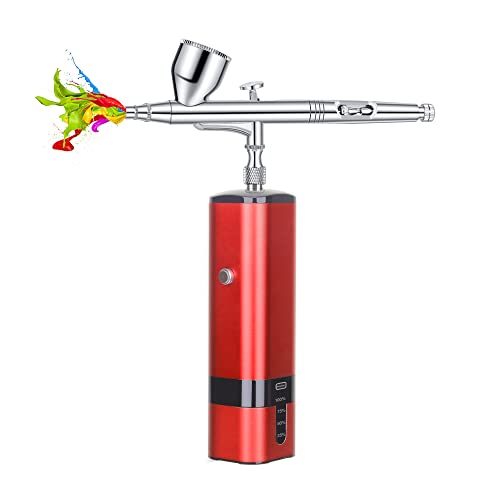 Image of Portable handhold Cordless Airbrush kit with Compressor auto Stop use Compatible with Many Different Airbrush pens for Multipurpose Spray
