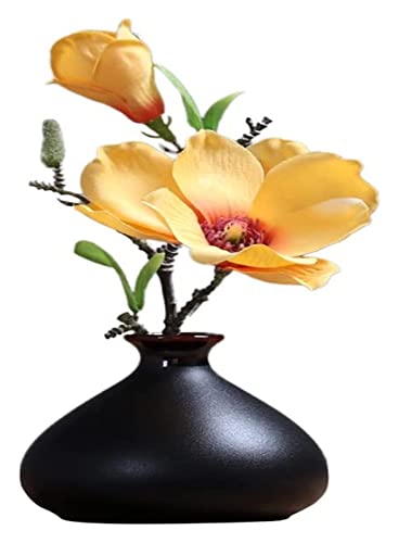 Vase céramique noir 12x10cm RLKHXBS pour décoration de table et bureau moderne