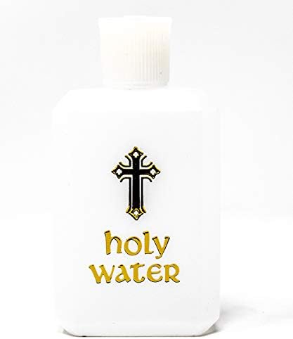 Plastic Holy Water Bottle Filled with Lourdes Water & Lourdes Prayer Card