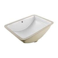VEVOR Unterbauwaschbecken Handwaschbecken 530 x 375 mm rechteckiges Spülbecken aus Keramik mit Überlaufloch, moderne Unterbauspüle Küchenspüle für kleine Räume, Badezimmerwaschbecken Weiß