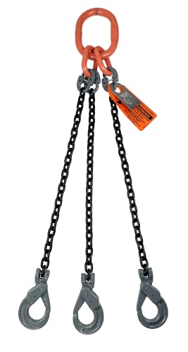3-Leg Adjustable Chain Sling with Grab Hooks 5/8 Inch Grade 100