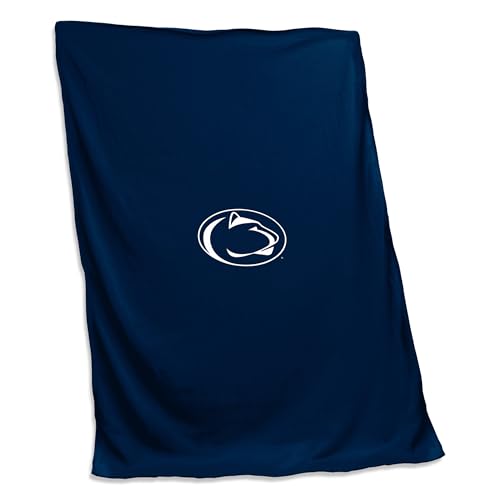 Logo Brands NCAA Penn State Nittany Lions Team Color Sweatshirt Blanket – Oversized Cozy Heavyweight Fleece Blanket | Large Tackle Twill Logo |Tailgate & Home Throw for Fans (54" x 84")