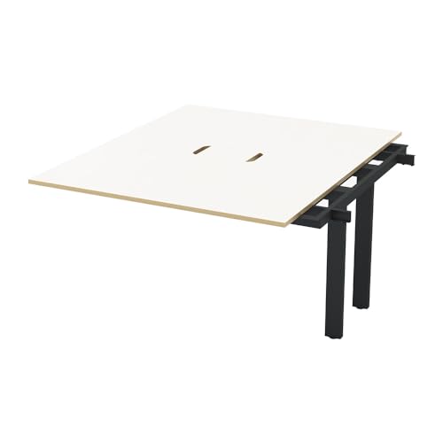 【メーカー配送・設置・組立】プラス Garage MR フリースタイルデスク 増設用デスク 指紋レス天板 幅120×奥行140cm 天板アイボリー木目/脚ブラック MR-1214SLH-J 795006