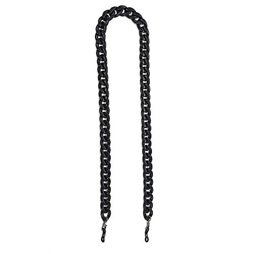 DECKER Acrylic Eyeglass Chain Sunglasses Holder Designer Trendy Fashion Eyewear Retainer Strap Necklace glasses hanging for Women (Black) - Thumbnail 6