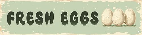 Letreros decorativos de metal con huevos frescos, decoración vintage de granja, cafetería, baño, decoración de pared, accesorios divertidos para decoración de cueva, para el hogar, decoración de