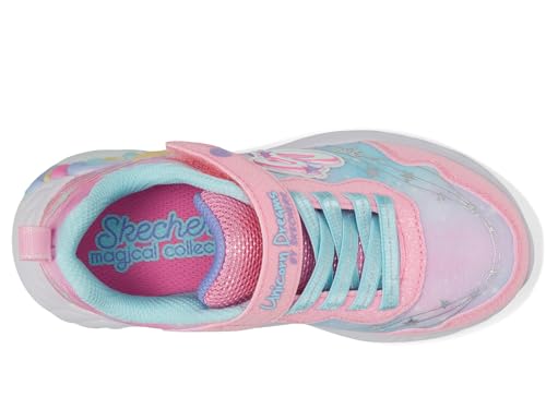 Skechers Kids Girls Unicorn Dreams-Wishful MAGI Sneaker, Pink/Turquoise, 13 Little Kid