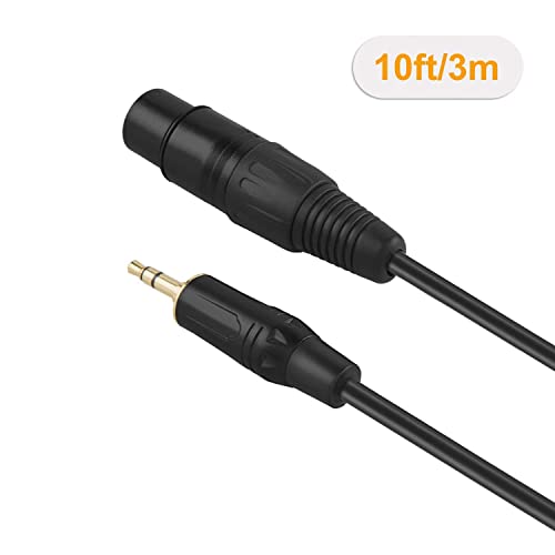 Cablecreation Bundle – 2 Items 3.5Mm To Xlr Cable 10Ft, 3.5Mm Male To Xlr Male + 3.5Mm Male To Xlr Female Microphone Cable For Phone, Tablet, Laptop, Microphone, Amplifier, Audio Board #TOP5