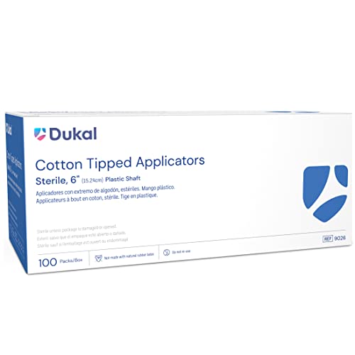Image of Dukal-9026 Cotton Tipped Applicator, Sterile, 6 inch Plastic Shaft (200 Boxes of 10) (Pack of 2000)