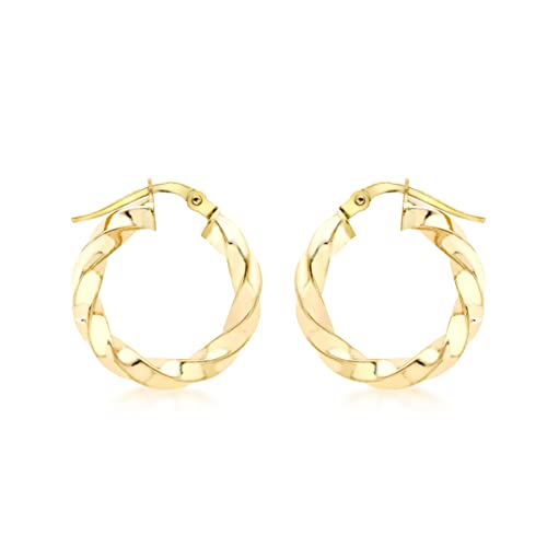 Créoles en or jaune 9 ct Carissima boucles d'oreilles femme 20 mm le cadeau précieux idéal