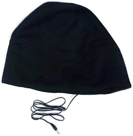 HomeZone Bonnet noir avec écouteurs - Unisexe - Chaud - Pour homme et femme - Avec haut-parleur - Pour téléphone portable, lecteur MP3, iPod, iPad, musique - Cadeau de Noël