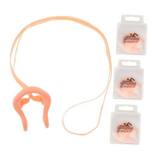 Mipcase 4pcs Silicone Nose Clips Ropes for Swimming Diving Water Sports Elastic Strap Nose Clamps Comfortable Secure Fit