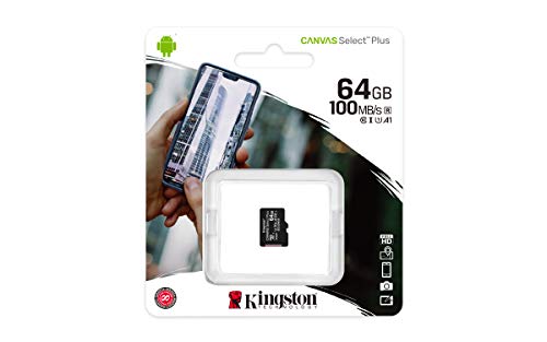 Image of Kingston 64GB Canvas Select Plus microSDXC Card | Up to 100MB /s | A1 Class 10 UHS-I | Without Adapter | SDCS2 /64GBSP