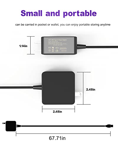 45W Usb Type C Laptop Charger Fit For Samsung Chromebook 4 4+ Plus Xe310Xba Xe350Xba Xe513C24 Xe520Qab Xe521Qab W16-030N1A Pa-1300-87 Laptop Power Supply Adapter Cord #TOP2