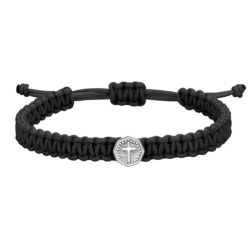 JENDEAR SHINE Cross Bracelet for Men, Adjustable Hand Woven Rope Bracelet, Cross Symbol Cool Bracelet for Men