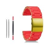 HUTBUVEAW Cinturino in Acciaio Inossidabile siliconico for Cinturino Orologio Diesel DZ7396 DZ7370 DZ4289 ​​DZ7070 DZ7395 Cinturino da Polso in Gomma da Uomo 28mm(Golden,26mm)