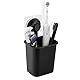 Linkidea Zahnbürstenhalter mit Saugnapf, Wandmontage, für Badezimmer, Dusche, Rasierer, Rasierer, Aufhänger, elektrische/batteriebetriebene Zahnbürste und Zahnpasta-Organizer (schwarz)
