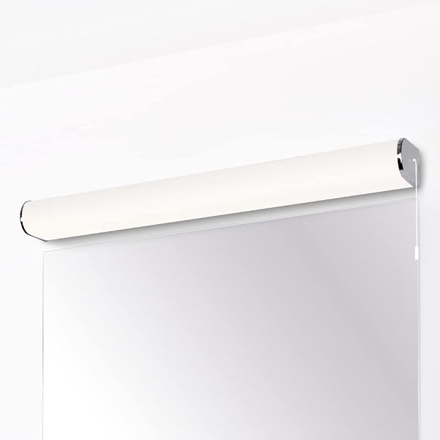 ENUOTEK 15W LED Bathroom Over Mirror Vanity Bath Wall Light Under Cabinet Lamp with Pull Cord Switch IP44 60CM Lamp Length 180° Lighting Range 1400Lm Brightness Natural White 4000K 1 Lamp