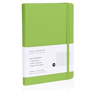 Lined Journal Notebook, Hardcover College Ruled Notebook, 100Gsm Premium Thick Paper, Medium 5.7″ x 8″, 160 Pages, 1Pack (GREEN)