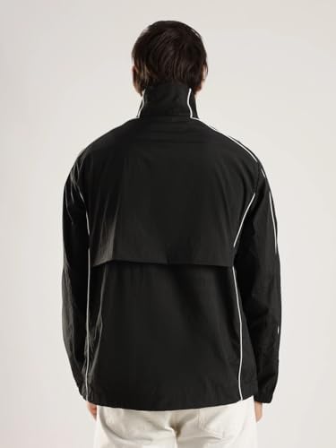 Image of Solid Relaxed Fit Polyamide Jacket