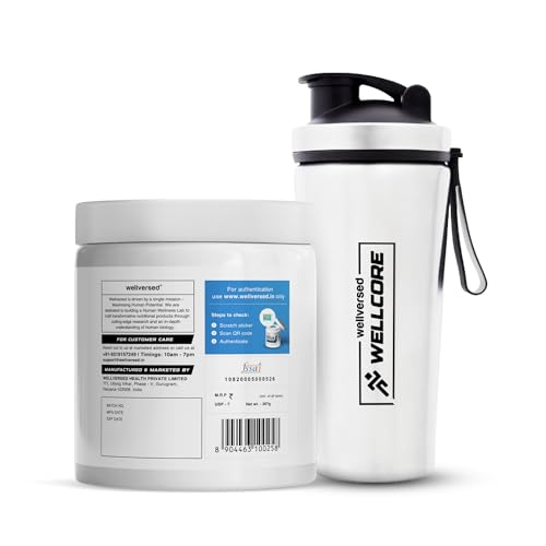 Image of Wellcore Micronised Creatine Monohydrate (Creatine 83, Kiwi Kick) + Premium Steel Shaker | Enhanced Muscle Growth & Fast Recovery | Trustified Certified